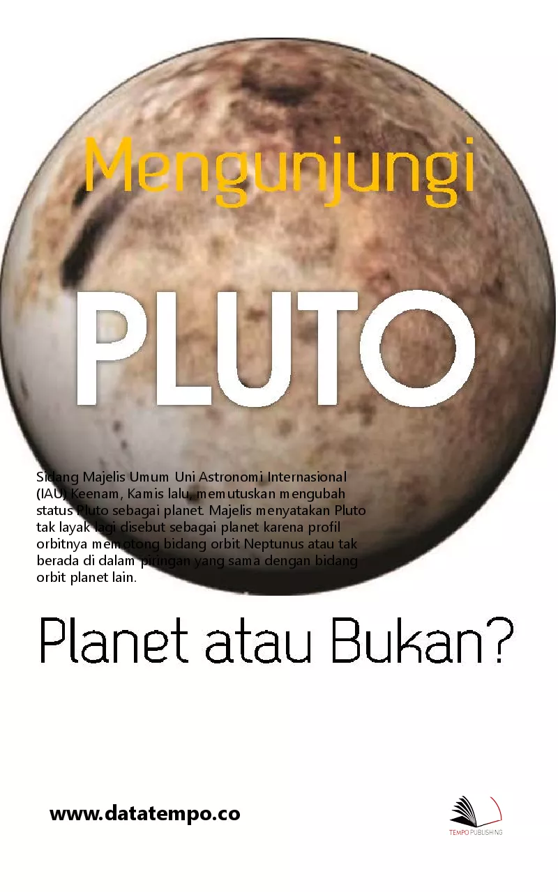 Mengunjungi Pluto - planet atau bukan?