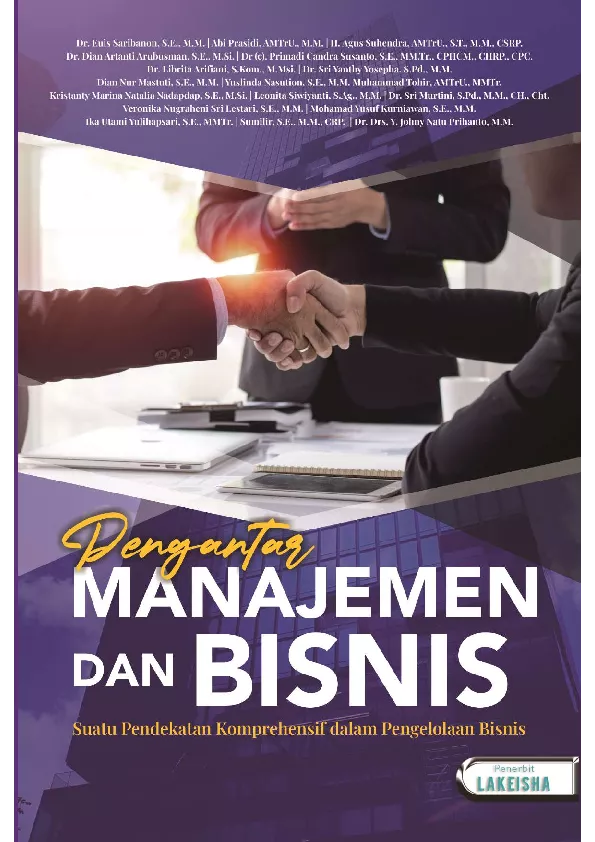 PENGANTAR MANAJEMEN DAN BISNIS Suatu Pendekatan Komprehensif dalam Pengelolaan Bisnis