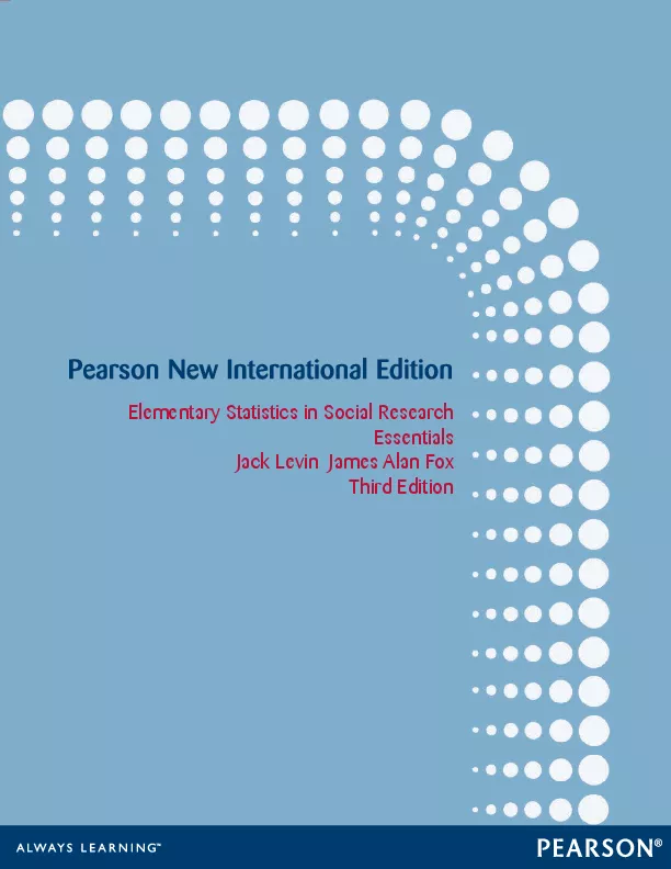 Elementary Statistics in Social Research, Pearson New International Edition (3rd Edition)