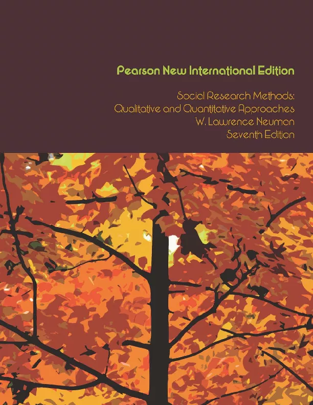 Social Research Methods: Pearson New International Edition: Qualitative and Quantitative Approaches (7th Edition)