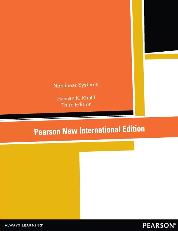 Nonlinear Systems, Pearson New International Edition
