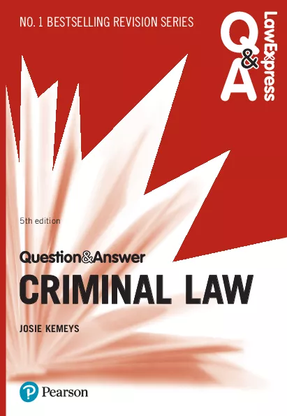 Law Express Question and Answer: Criminal Law (5th Edition)