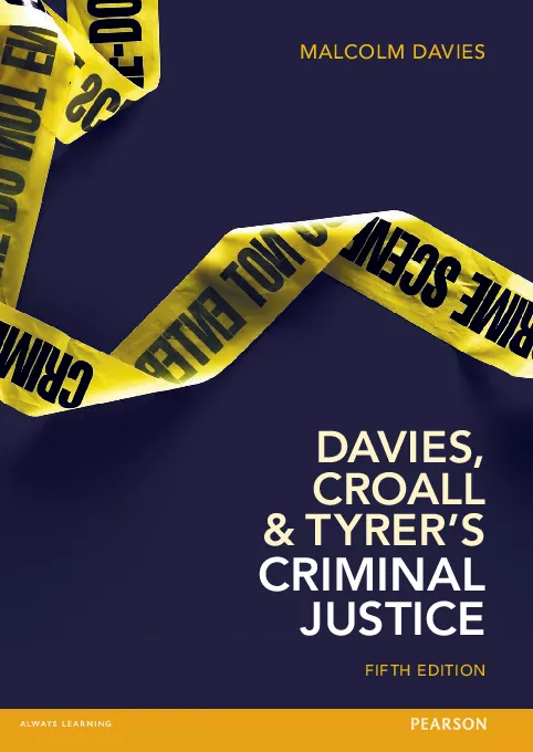 Davies, Croall & Tyrer's Criminal Justice (5th Edition)
