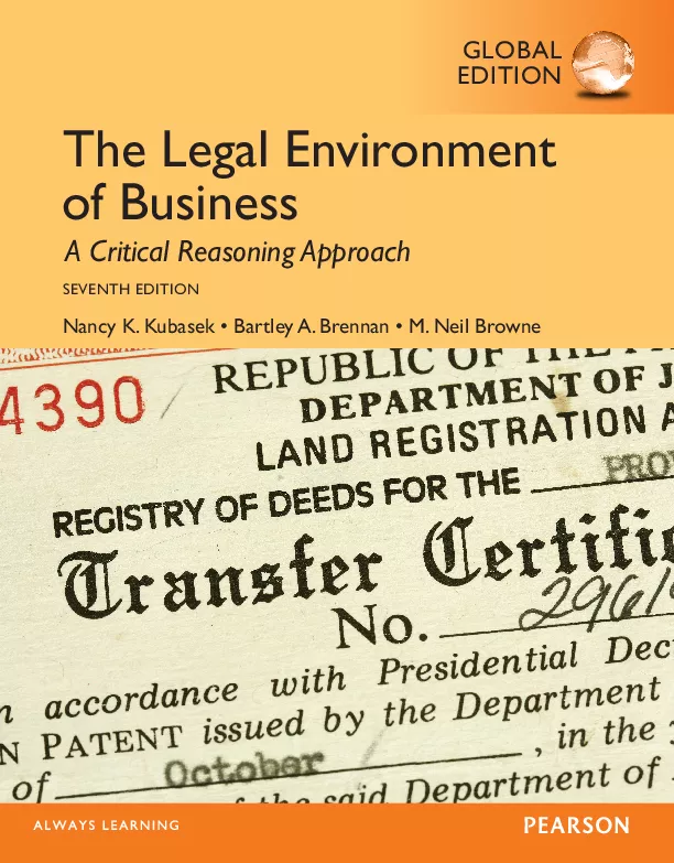 The Legal Environment of Business, Global Edition (7th Edition)