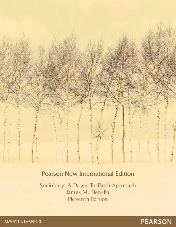Sociology, Pearson New International Edition (11th edition)