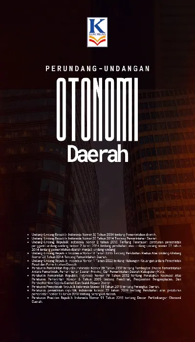 Perundang-Undangan Otonomi Daerah