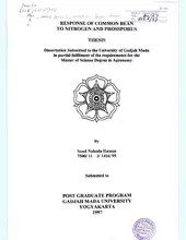Response Of Common Bean To Nitrogen And Phossporus