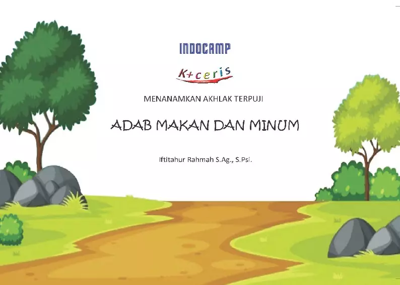 Menanamkan Akhlak Terpuji : Adab Makan dan Minum