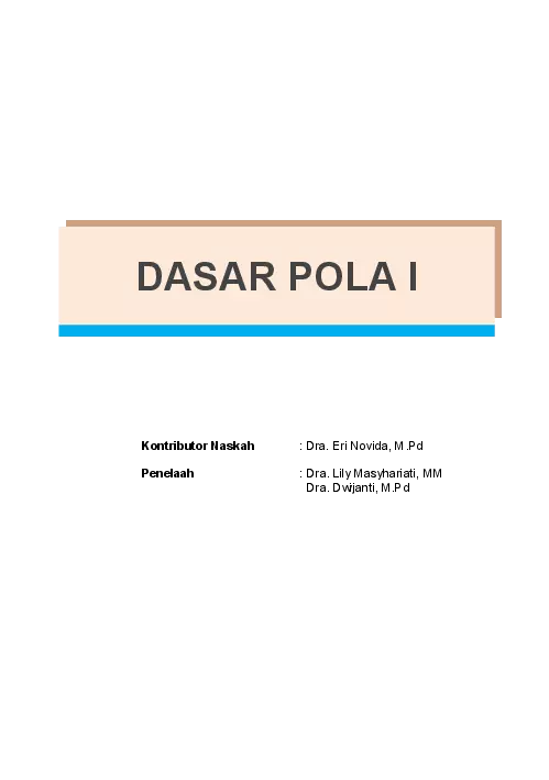 Kelas 10 SMK Dasar Pola 1 