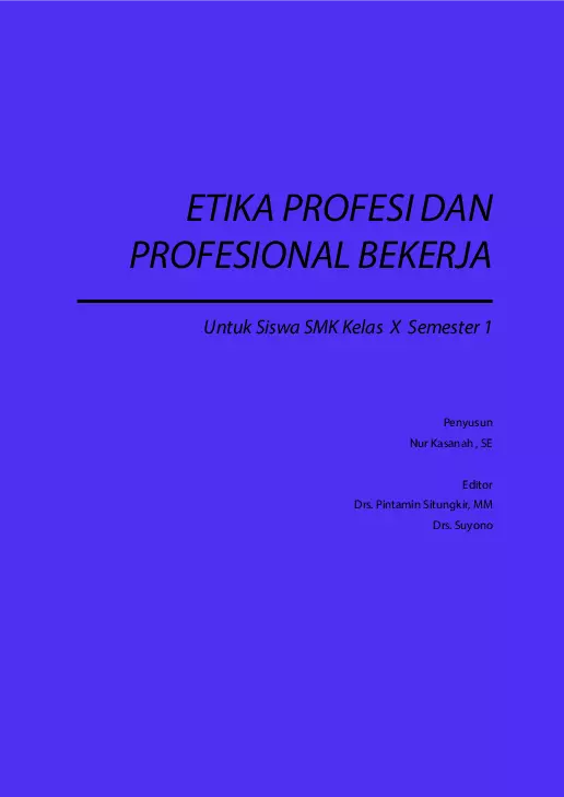 Kelas 10 SMK Etika Profesi dan Profesional Bekerja 1 