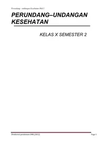 Kelas 10 SMK Perundang-undangan Kesehatan 2 