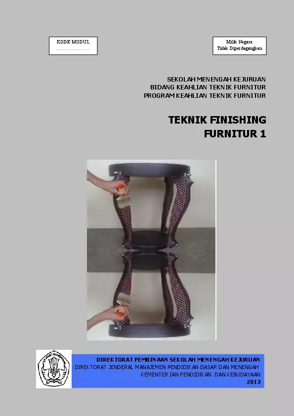 Kelas 10 SMK Teknik Finishing Furnitur 1 