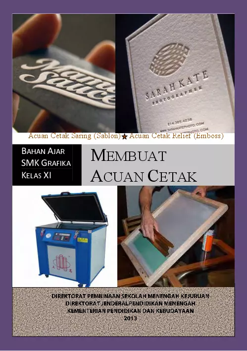 Kelas 11 SMK Pembuatan Acuan Cetak 3 
