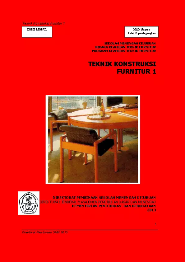 Kelas 11 SMK Teknik Konstruksi Furnitur 1 