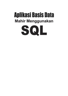 Aplikasi Basis Data Mahir Menggunakan SQL