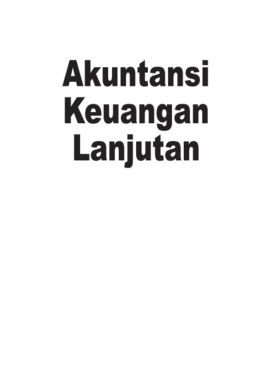 Akuntansi Keuangan Lanjutan