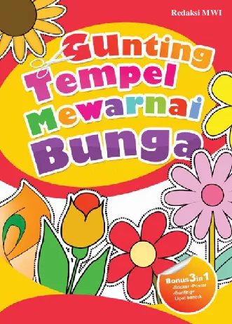 Gunting Tempel Mewarnai Bunga