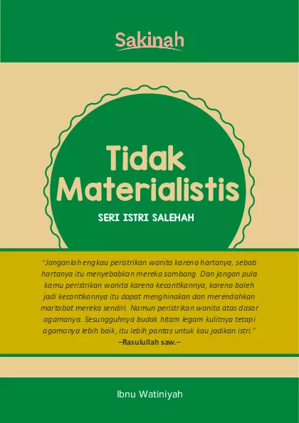 TIDAK MATERIALISTIS