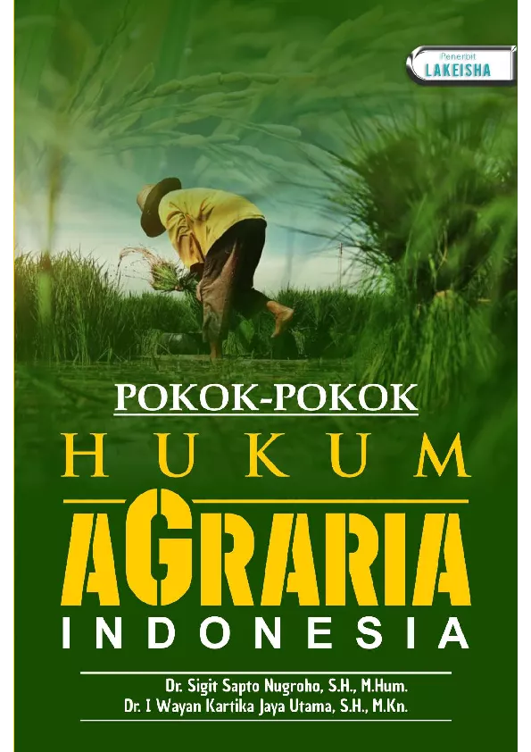 Pokok-Pokok HUKUM AGRARIA Indonesia