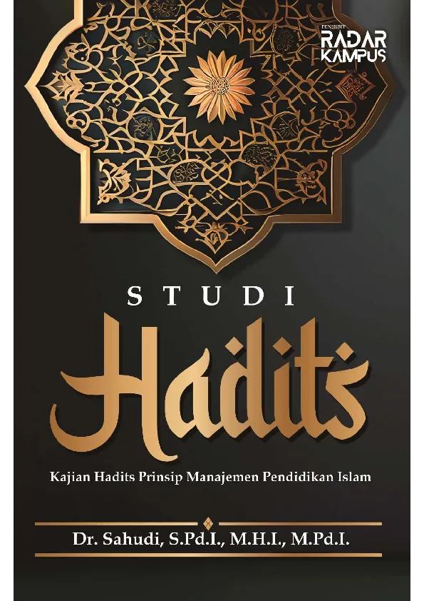 STUDI HADITS Kajian Hadits Prinsip Manajemen Pendidikan Islam