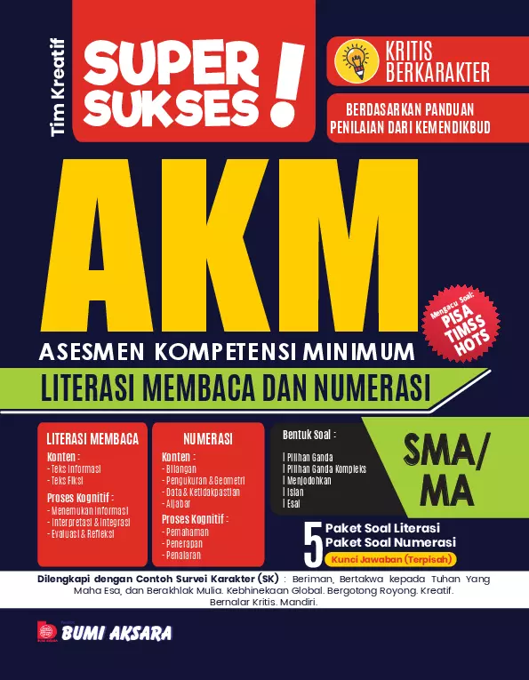 Super Sukses AKM Asesmen Kompetensi Minimum SMA/MA