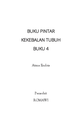 Buku Pintar Kekebalan Tubuh: Jilid 4