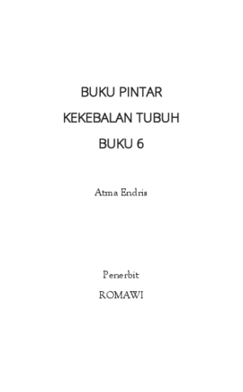 Buku Pintar Kekebalan Tubuh: Jilid 6