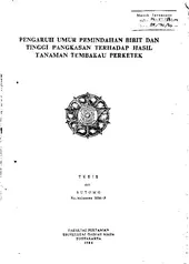 Pengaruh Umur Pemindahan Bibit Dan Tinggi Pangkasan Terhadap Hasil Tanaman Tembakau Perketek