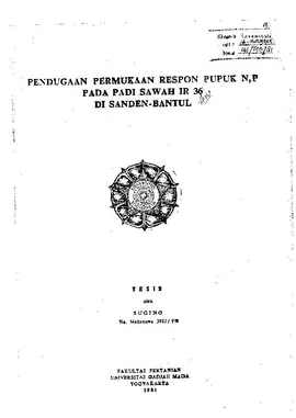 Pendugaan Permukaan Respon Pupuk N,P Pada Padi Sawah Ir 36 Di Sanden Bantul