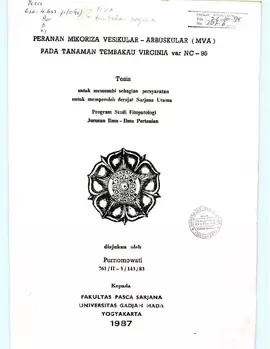 Peranan Mikoriza Vesikular - Arbuskular (Mva) Pada Tanaman Tembakau Virginia Var Nc-96