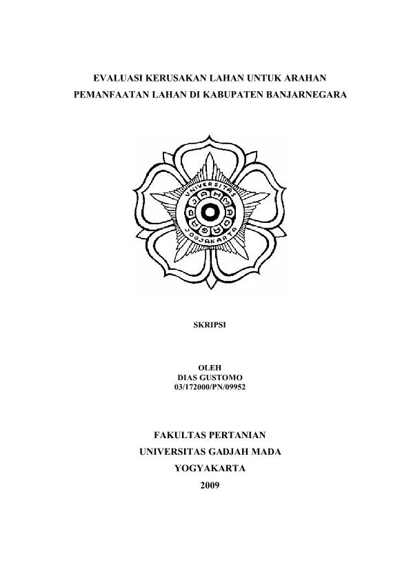 Evaluasi Kerusakan Lahan Untuk Arahan Pemanfaatan Lahan Di Kabupaten Banjarnegara