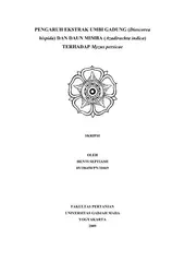 Pengaruh Ekstrak Umbi Gadung (Dioscorea Hispida) Dan Daun Mimba (Azadirachta Indica)Terhadap Myzus Persicae