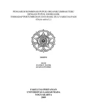 Pengaruh Kombinasi Pupuk Organik Limbah Tebu Dengan Pupuk Anorganik Terhadap Pertumbuhan Dan Hasil Dua Varietas Padi (Oryza Sativa L.)