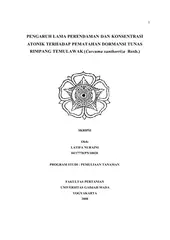 Pengaruh Lama Perendaman Dan Konsentrasi Atonik Terhadap Pematahan Dormansi TunasRimpang Temulawak (Curcuma Xanthorriza Roxb.)