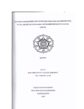 Kemampuan Bakteri Non Proteobacteria Dalam Membentuk Bintil Akar Dan Menambat Nitrogen Dengan Tanaman Legum