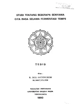 Studi Tentang Beberapa Senyawa Cita Rasa Selama Fermentasi Tempe