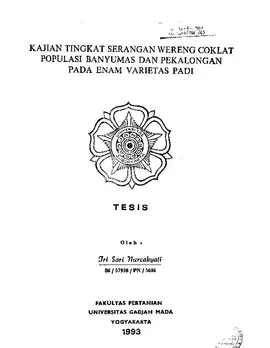 Kajian Tingkat Serangan Wereng Coklat Populasi Banyumas Dan Pekalongan Pada Enam Varietas Padi