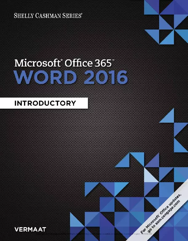 Shelly Cashman Series® Microsoft® Office 365 & Word 2016