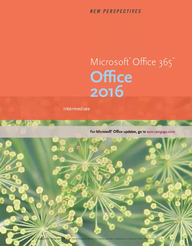 New Perspectives Microsoft® Office 365 & Office 2016