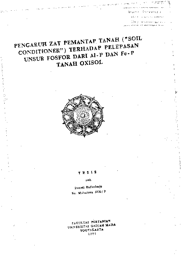 Pengaruh Zat Pemantap Tanah (