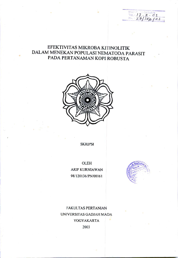 Efektivitas Mikroba Kitinolitik Dalam Menekan Populasi Nematoda Parasit Pada Pertanaman Kopi Robusta