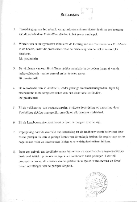 Agronomic Studies On The Population Dynamics Of Verticillium Dahliae