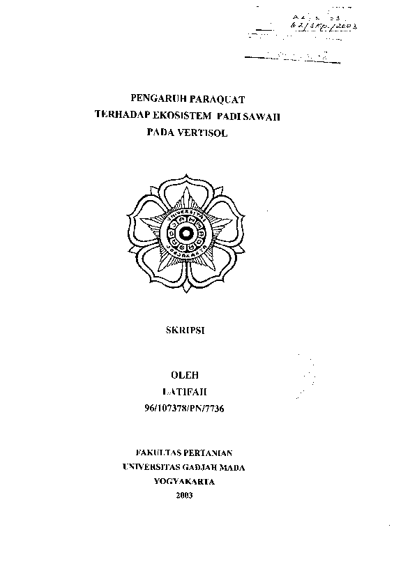 Pengaruh Paraquat Terhadap Ekosistem Padi Sawah pada Vertisol