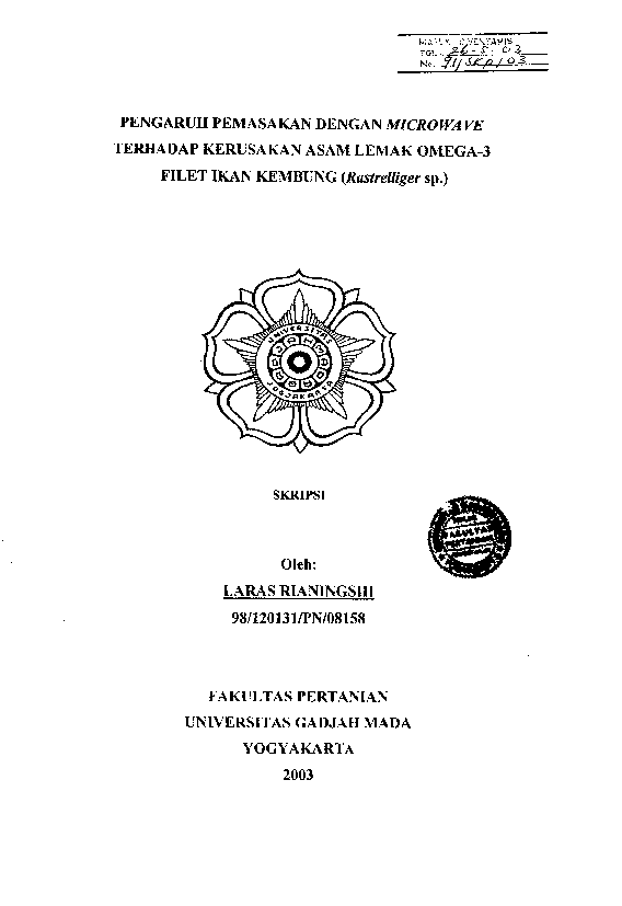 Pengaruh Pemasakan Dengan Microwave Terhadap Kerusakan Asam Lemak Omega-3 Filet Ikan Kembung