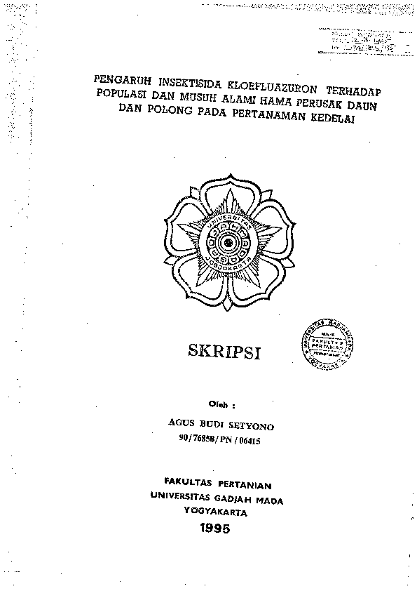 pengaruh insektisida klorfluazuron terhadap populasi dan musuh alami hama perusak daun dan polong pada pertanaman kedelai
