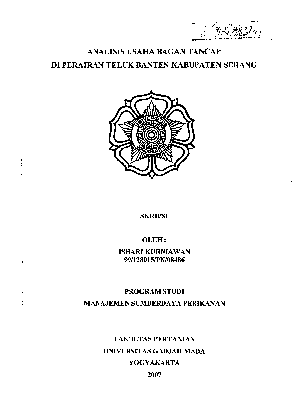 Analisis Usaha Bagan Tancap Di Perairan Teluk Banten Kabupaten Serang