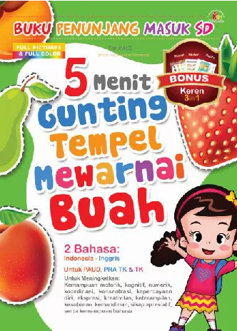 5 Menit Gunting,Tempel Mewarnai Buah