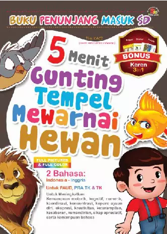 5 Menit Gunting,Tempel Mewarnai Hewan