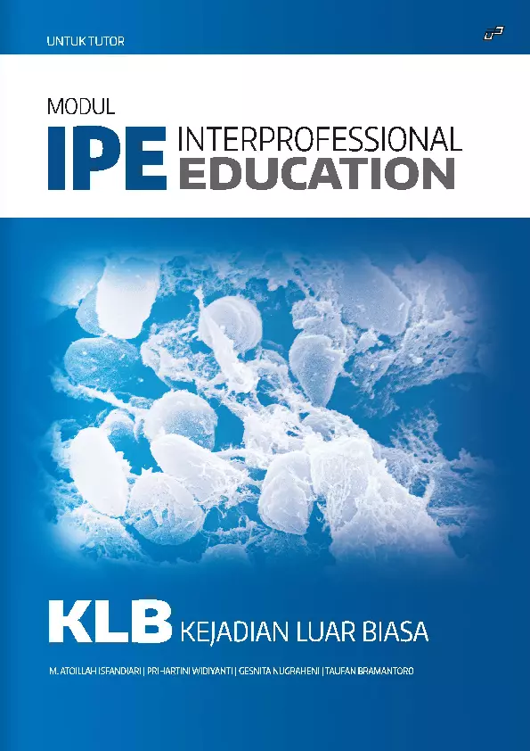 Modul Interprofessional Education Kejadian Luar Biasa (KLB) (untuk Tutor)