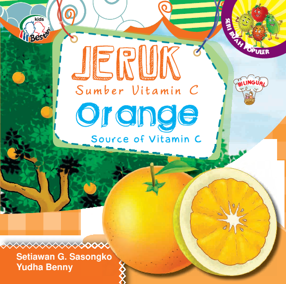 Jeruk sumber vitamin C = orange source of vitamin C